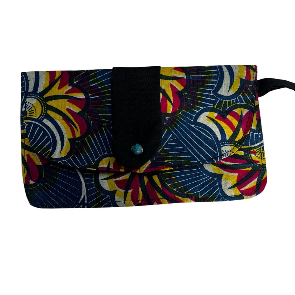 Blue BeautyBag/Wristlet that looks Handmade